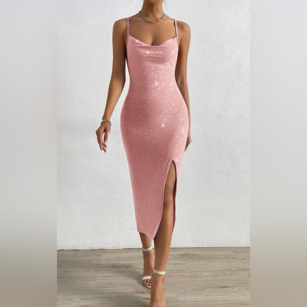 Privé Split Thigh Tie Backless Cami Dress